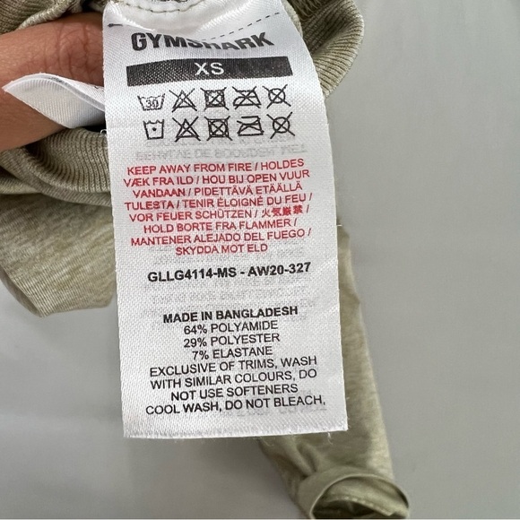 Gymshark Leggings Women XS Tan Seamless Crop Energy Athletic T - Picture 6 of 7